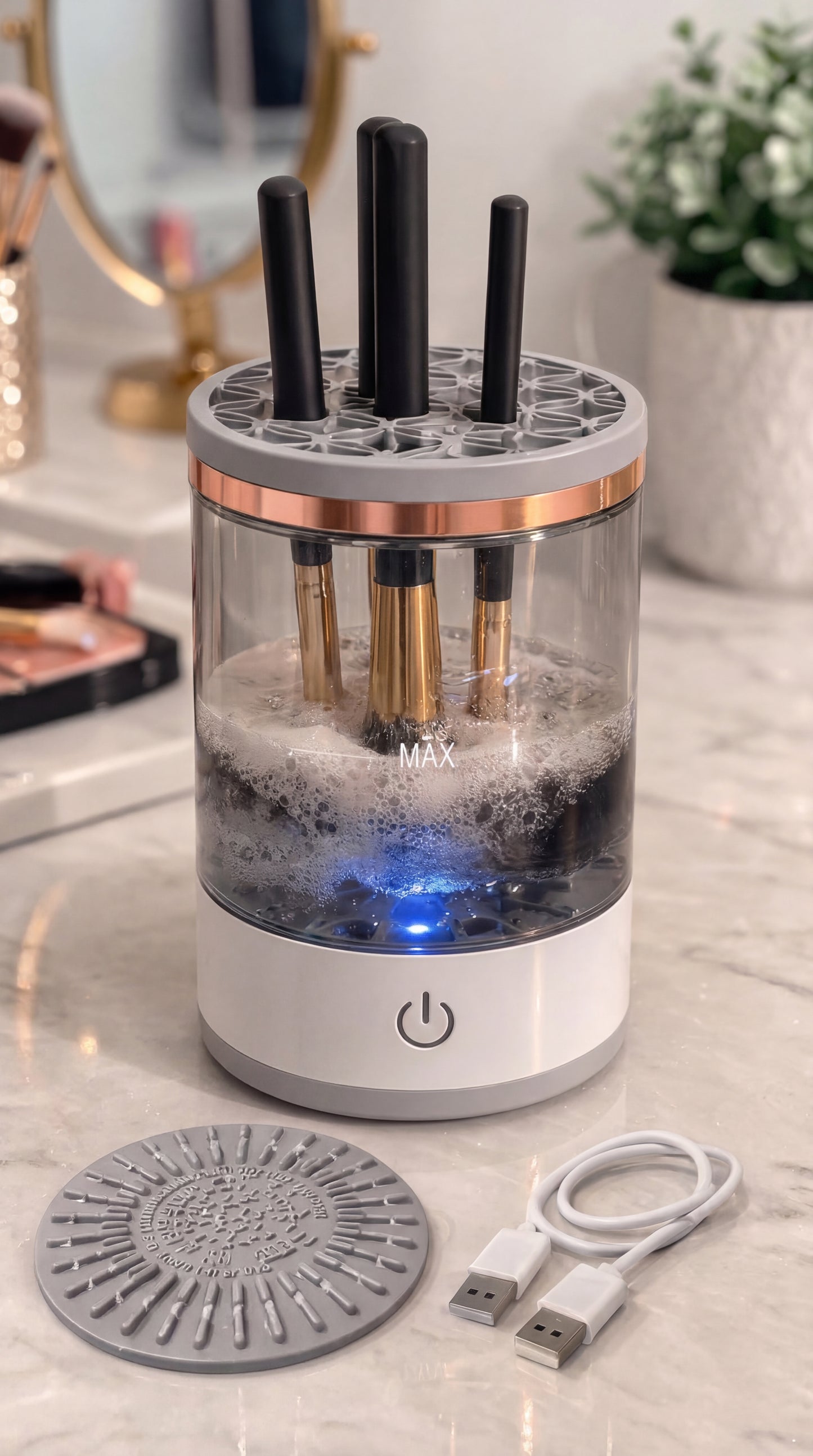 BrushClean Pro™ – Limpiador Eléctrico de Brochas